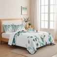 thumbnail image 5 of Twin XL Quilt Set 68''x98'', Teal Eucalyptus Lightweight Summer Bedspread Coverlet Set with 2 Pillow Shams, Watercolor Spring Weeping Botanical Breathable All Season Quilt Bedding for Dorm/Guest Room, 5 of 9