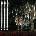 thumbnail image 2 of Luces de meteorito Luces de ducha Impermeable LED Luces de lluvia que caen 192 LED 30 cm 8 tubos Luces de carámbano de Navidad al aire libre Gotas de lluvia Luz de cascada para alta Adepaton LN-0777, 2 of 7