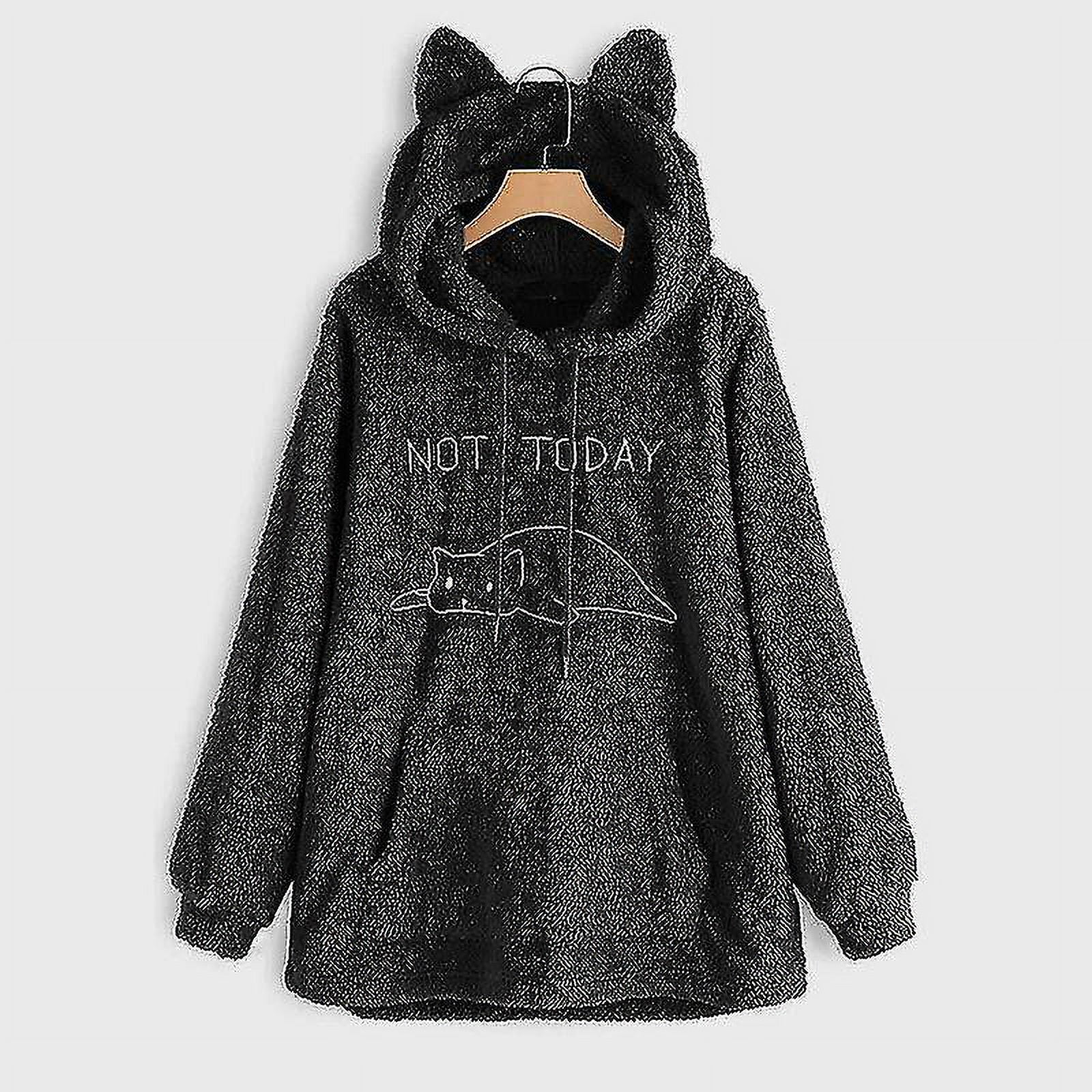 Not today cat hoodie with ears sales
