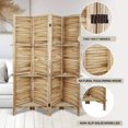 thumbnail image 4 of Dovelina 4 Panel Freestanding Wood Room Divider with Display Shelves, Natural Color, 4 of 7