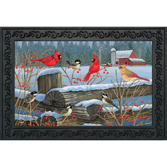 Briarwood Lane Birds of Winter Cardinals Doormat