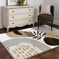 thumbnail image 3 of Brown Boho Area Rugs 3x5 ft Medieval Leaves Geometric Lines Abstract Washable Rug Non Slip Indoor Carpet Absorbent Floor Mat for Living Room Bedroom Dining Room, 3 of 9