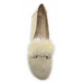 thumbnail image 3 of Women’s Loafer Flats with Faux Fur and Gold Chain Accent – Soft Suede-Like Slip-On Shoes – Comfortable Casual Dress Flats for Work, Office, Travel, or Everyday Wear, 3 of 5