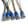 thumbnail image 1 of 5 pcs Metal Push Button Switch 12v Ring Lamp Power Symbol Waterproof LED Light Self lock reset with connector 220, 1 of 5