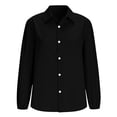 thumbnail image 5 of Women's Casual Solid Color V-Neck Long Sleeve Tops Shirts Blouses Loose Fit Plus Size Tunic Tee for Business Work Office Vacation Travel Fashion Essential Gift for Women | Sopatenor,Black XL, 5 of 9