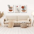 thumbnail image 4 of Boho Wall Art Prints, Set of 3 Prints, Abstract Geometric Prints Black Beige Terracotta Minimalist Art, Natural Framed Canvas Prints Artwork For Living Room Bathroom Bedroom Wall Decor, 4 of 6
