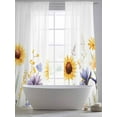 thumbnail image 5 of Sunflower Sheer Curtains 84 Inch Length 2 Panels Set for Living Room/Bedroom, Watercolor Yellow Summer Botanical Semi Curtain Sheers Drapes Rod Pocket Curtains Window Treatment Set 52''x84''x2, 5 of 7