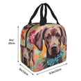 thumbnail image 4 of Kdxio Painted Flower Puppy Print Insulated Lunch Bag,Reusable Tote Lunch Box for Women Men,Leakproof Cooler Lunch Bags for Work Office Travel Picnic, 4 of 6