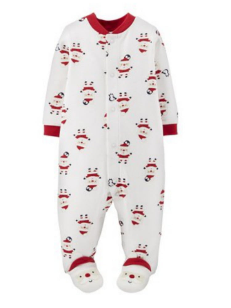 Carter's - Carters Infant Boy First Christmas Sleeper White Santa Claus