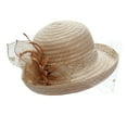 thumbnail image 5 of Women's Spring Summer Mesh Sunshade Hat with Flower Large Brim Fashion Style for Wedding Dresses,Beige,One Size,Dailypoc, 5 of 5