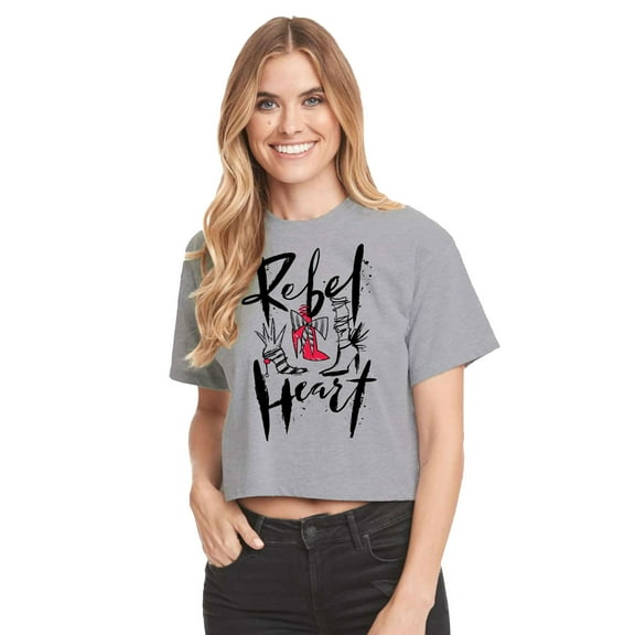Rebel Heart - Juniors Cropped Cotton Blend T-Shirt
