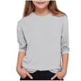 thumbnail image 2 of biudgviw Boys Girls 3/4 Sleeve Tops Kids Cute Crewneck Ribbed Knit Tunic Tops Comfy Soft Dressy Casual Blouses Fall Clothes, 2 of 6