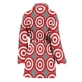 thumbnail image 2 of Red And White Bullseye Target Women Bathrobe One Size Univeral Fits, Eyes Fashion Lightweight Plush Fleece Long Robe For Women, 2 of 3