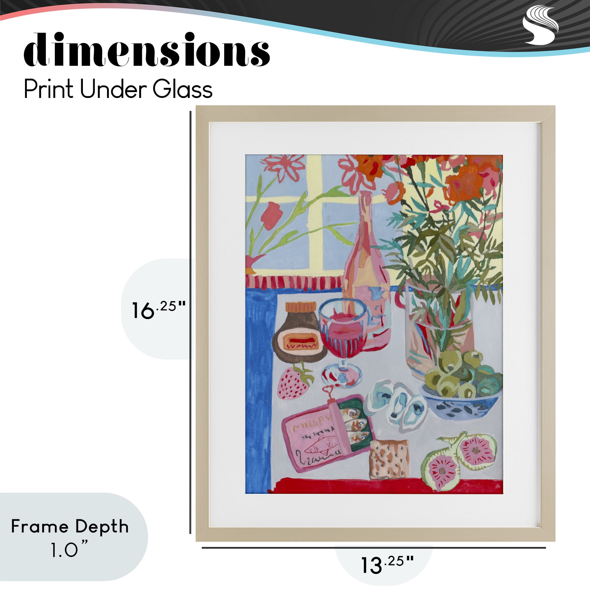 Stupell Industries Red & Blue Table Setting Birch Framed Print Under Glass, design by Melissa Wang