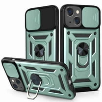 Dteck iPhone 13 Case,Hybrid Protective Phone Case Cover with Ring Holder Kickstand Cover with Support Magnetic Car Mount for iPhone 13, Green