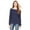 NAVY, variant on Bella + Canvas Women's Sponge Fleece Wide Neck Sweatshirt , 7501 , SOLID WHT TRBLND , Medium