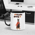 thumbnail image 3 of Happy Thanksgiving Doberman Pinscher with Turkey Pumpkins Autumn Vibes 11oz Accent Two-tone Mug Doberman Dog Lover Gifts Coffee Tea Cup - 12018, 3 of 5