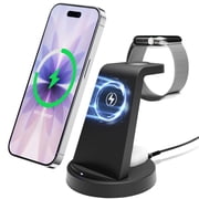 Wireless Charger, Charging Station for iPhone 17 16 15 14 13 12, 18W Wireless Phone Charger for Airpods 4 3 2 Pro, Watch Charger for Apple Watch Series, Charger Station, Black