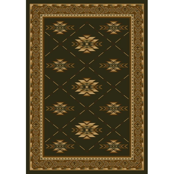 Milliken Signature Area Rug SHIBA OLIVE Shiba Olive Diamonds Jagged 7' 8" x 10' 9" Rectangle