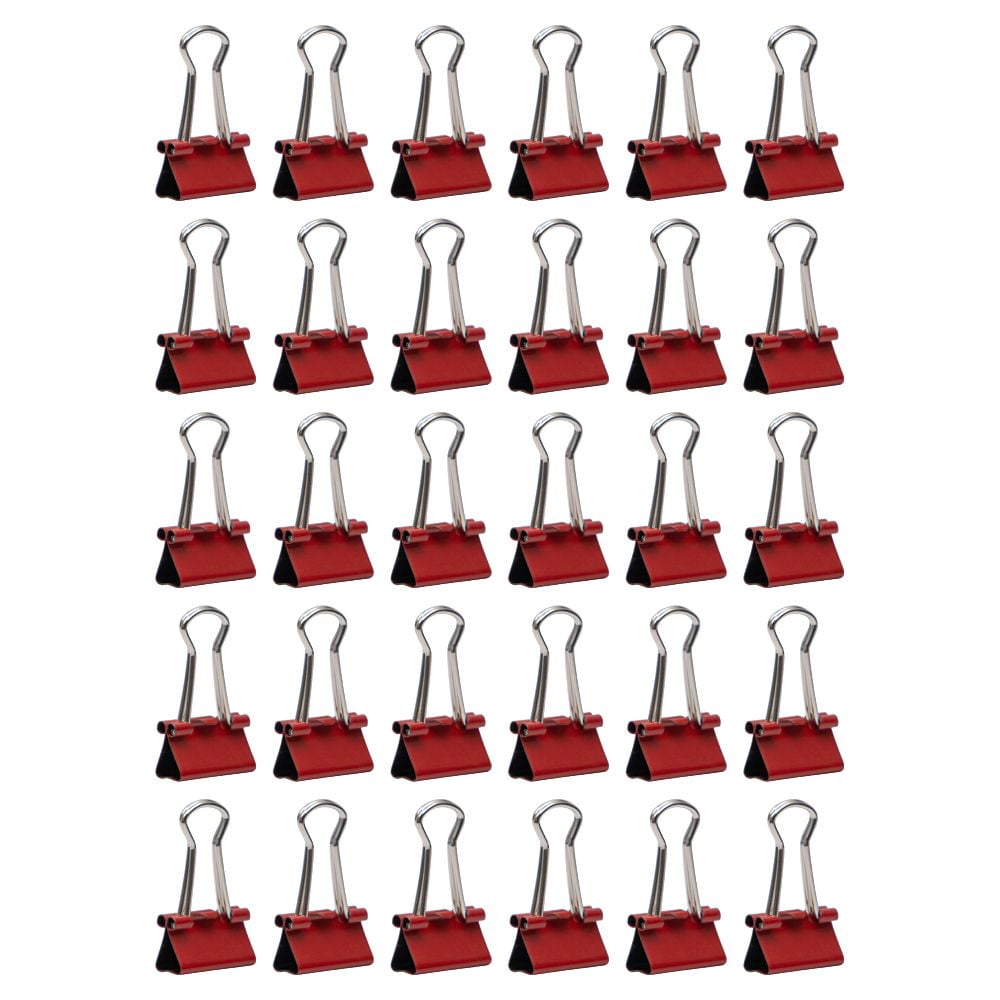 JAM Paper Colorful Binder Clips, Extra Small, 3/5 inch (15 mm), Red, 30/Pack