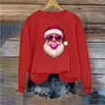 thumbnail image 6 of SYMOID Womens Red Christmas Sweatshirt, Cute Santa Graphic 100% Cotton Loose Crewneck, Festive Holiday Pullover S-XXL,Size XL, 6 of 6