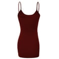 thumbnail image 3 of Essential Basic Women's Basic Casual Long Camisole Adjustable Strap Cami Layering Top, 1xl, Burgundy, 3 of 4