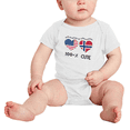 thumbnail image 2 of 50% Norwegian + 50% American = 100+% Cute Baby Bodysuit Newborn Clothes Outfits (White, 3-6 Months), 2 of 5