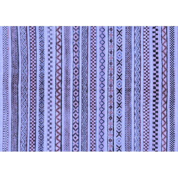 Ahgly Company Machine Washable Indoor Rectangle Abstract Blue Modern Area Rugs, 5' x 7'
