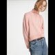 thumbnail image 5 of Suéter de Cuello Alto para Mujer, Blusa de Punto de Larga Gruesa con Dobladillo Alto y Bajo, para Otoño e Invierno. Rosa L, 5 of 10