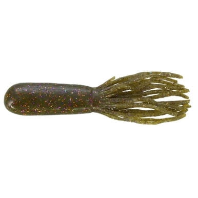 Big Bite Baits Flat Tube 4 Green Pumpkin Purple Copper Flake 8-Pack