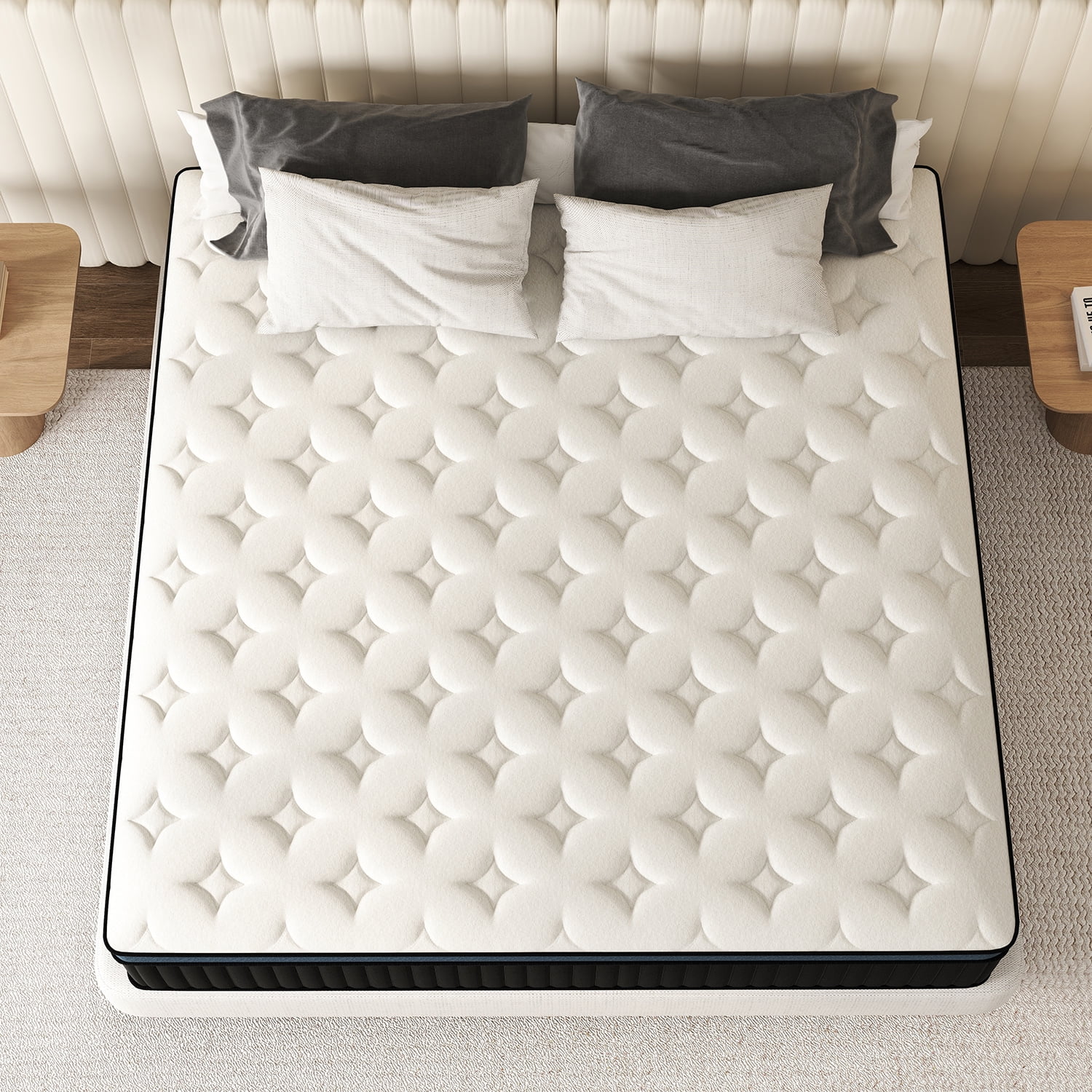 lemontalking 12 inch Twin Mattresses, Pocket Spring Hybrid Mattress with Gel Memory Foam for Cool Sleep,Medium Firm