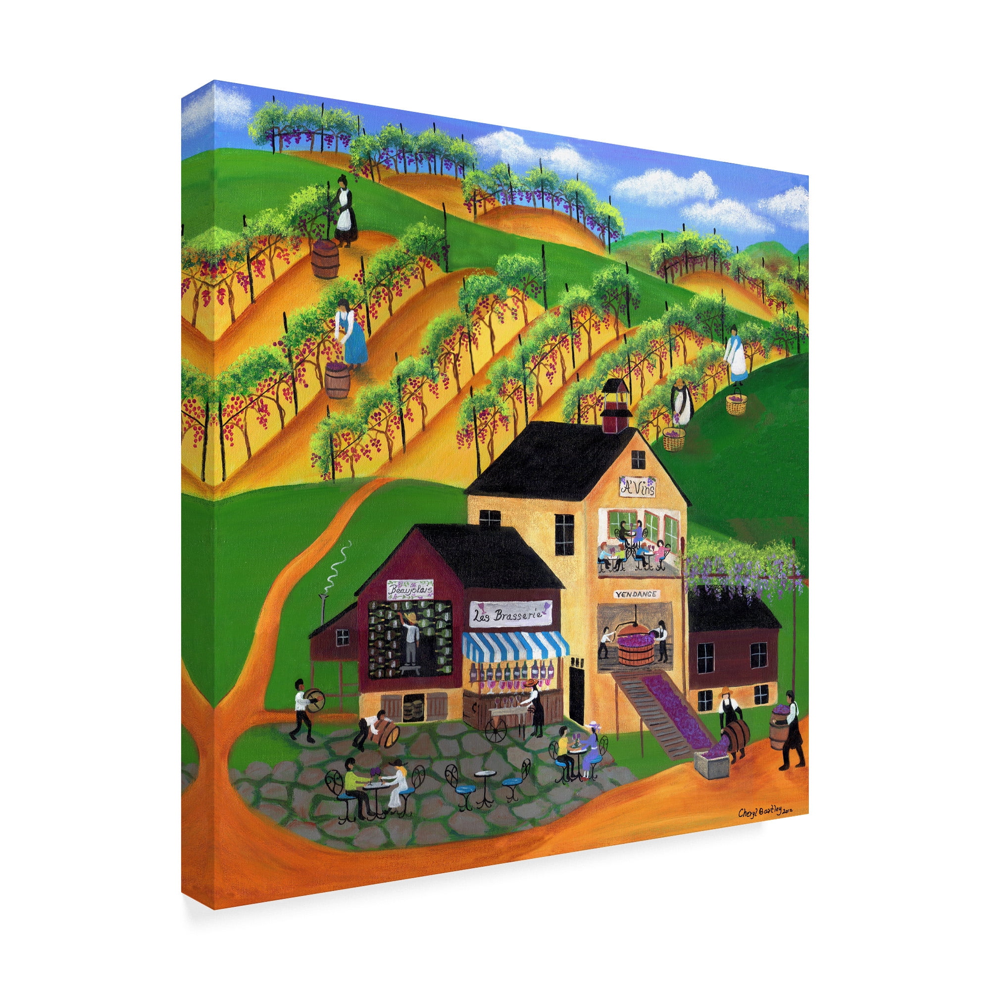 Trademark Fine Art 'Les Brasserie Vineyard' Canvas Art by Cheryl Bartley