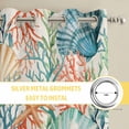 thumbnail image 6 of Coastal Beach Kitchen Curtains Window Panels, Nautical Summer Coral Starfish Shell Insulated Window Treatment Curtain, Grommet Curtains for Bedroom/Living Room/Bathroom, 2 Piece 27.5"Wx39"L, 6 of 8