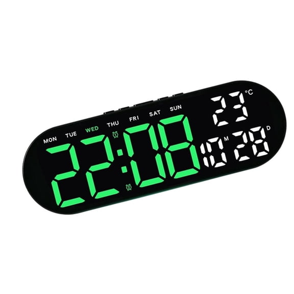 ZELVINN Digital Alarm Clocks for Bedrooms Desk Clock with DateDay of WeekTemperatureDimmer for Bedside TableLiving Room