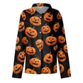 thumbnail image 5 of Delconic Womens Halloween Print Button Down Shirt Long Sleeve Casual Regular Fit Collared Blouse Pumpkin Pattern Top Black L, 5 of 7