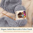 thumbnail image 3 of ComfiTime 3-Pack Velvet Yarn – Bulky #5, OEKO-TEX Certified, Soft Fluffy for Sweaters, Blankets, Scarves, Plush Toys & Home Décor, Crochet/Knitting/Amigurumi, 87.5 Yds/Skein, Machine Washable, Gray, 3 of 18