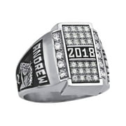 Personalized Men's Crest CZ Pave Top Class Ring available in Valadium, Silver Plus, 10kt and 14kt Yellow and White Gold