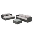 thumbnail image 2 of Santa Rosa 5 Seater Grey Wicker Chat Set with Aluminum Frame/Silver Cushions, 2 of 47