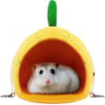 thumbnail image 1 of Hamaca suave para hámster, cama para casa, animales pequeños, hámster, casa colgante, jaula, nido para conejillo de indias, rata, chinchilla, dormir y jugar (piña), 1 of 5