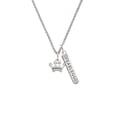 thumbnail image 2 of Delight Jewelry Silvertone Small ''Princess'' Crown with Clear Crystals Silvertone Fearless Bar Charm Necklace, 23", 2 of 4