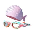 thumbnail image 2 of Gafas de natación de mar ajustables con gorra Gafas de natación Gafas de natación para niños para Rosa, 2 of 9