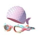 thumbnail image 2 of Gafas de natación para niños con gorro para actividades marinas, ajuste ajustable para niños y niñas. Rosa, 2 of 8