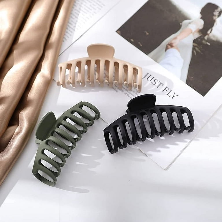Acrylic Hair Claw Clip (Set of 3) 3 Pcs Hair Claw Clips Acrylic Strong Hold Claw Hair Clip Non  main image 3