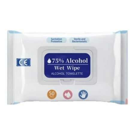 75% Ethyl Alcohol Disinfecting Wipes - 5 Packs of 50 Wipes per Pack (250 Wipes Total)