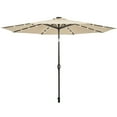 thumbnail image 4 of Gymax 10 ft Patio Table Market Umbrella Yard Outdoor w/ Solar LED Lights Beige, 4 of 9