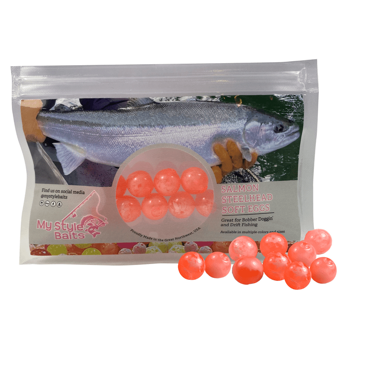 Fishing Beads Artificial Round Float Fishing Eggs for Steelhead Salmon  Trout New Peach Hybrid 16mm 10pcs 