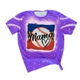 thumbnail image 2 of EQWLJWE Baseball Mama T-Shirt Women Camouflage Leopard Graphic Mom Tees Vintage Bleached Letter Print Tops, 2 of 3