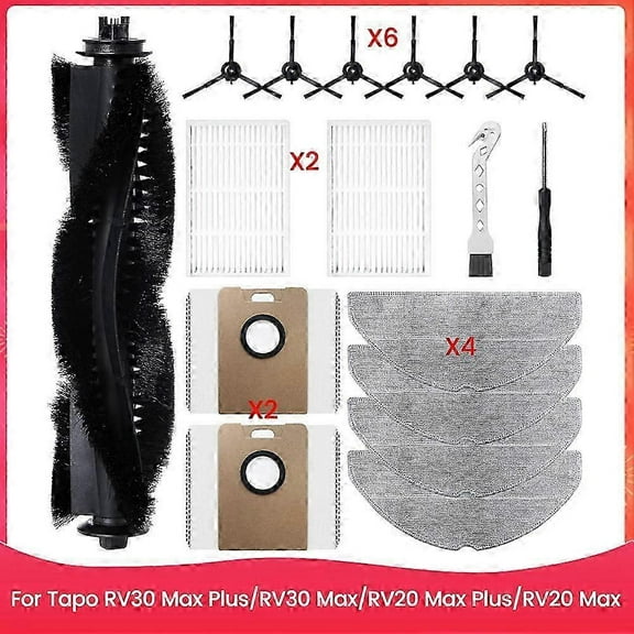 Tapo RV30 Max Plus/RV30 Max/RV20 Max Plus/RV20 Max Robot Vacuum Accessory Kit & Replacement Parts