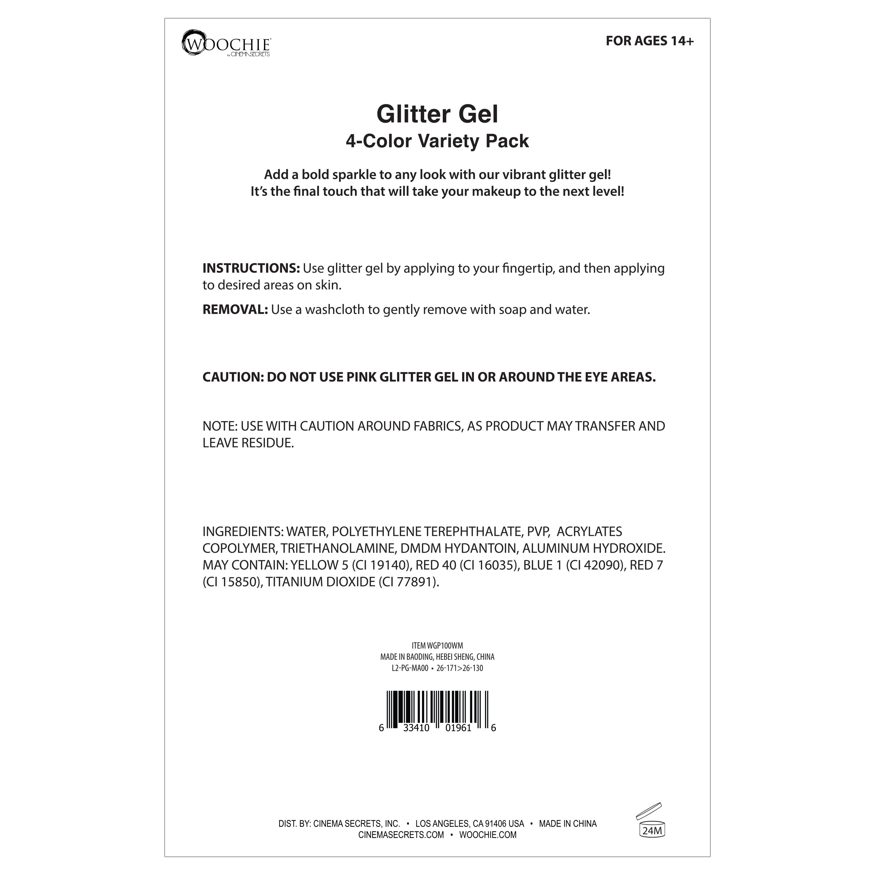 Uptown Ghouls Glitter Gel 4-Pack Halloween Makeup by Woochie