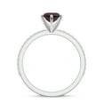 thumbnail image 3 of 1.74 CT Rhodolite Moissanite Ring Side Stone Engagement Ring in Sterling Silver/ White Gold Plated Pear Shaped June Birthstone Wedding Ring, Birthday, Anniversary Jewelry, Ring Size 10, 3 of 4